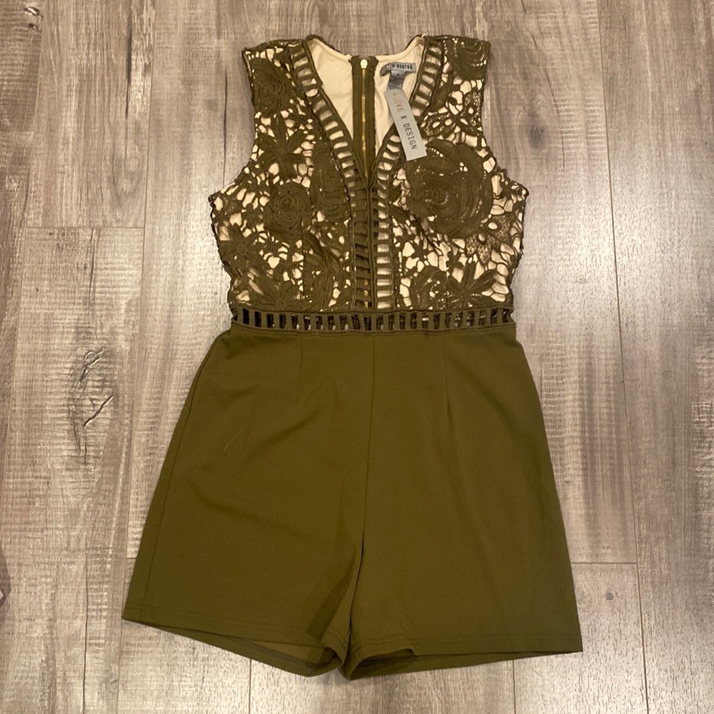 Womens Olive Romper